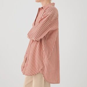 Pact Sunset Lightweight Cotton Oversized Shirt Preppy Classic Womens XS/S